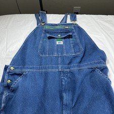 Liberty Overalls 44 Waist Men's Carpenter Bib Blue Denim Outdoor See Photos