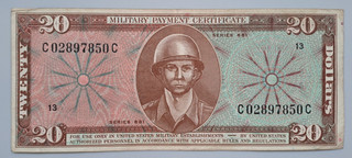 United States USA Vietnam MPC 20 dollars 681 1969 1970 see other sales