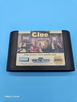 VINTAGE Clue Detective Sega Genesis Video Game Parker Brothers Mystery