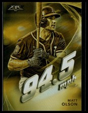 2019 Topps Fire #MV-9 Matt Olson Maximum Velocity Gold Minted