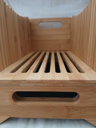 Bread Slicer for Homemade Bread, Bamboo Bread Slicer With Plastic Tray, Foldable - Picture 5 of 12