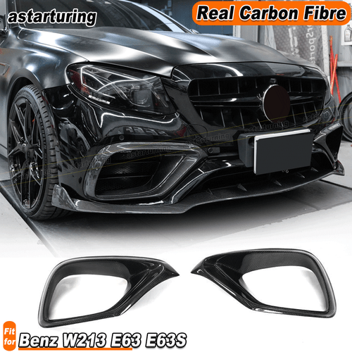 For Benz W213 S213 E63 AMG 2016-20 Real Carbon Fiber Front Bumper Air Vent Cover - Bild 1 von 12