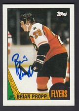 Brian Propp Hand Signed 1987-88 Topps Hockey Card #158 Flyers COA