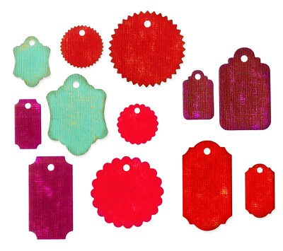 New, Retired Sizzix Thinlits Gift Tags 12pc #662423 Retail $17.99 by Tim Holtz