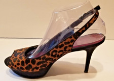 Women's Heels Animal Print Cow Leather Nine West Just Smile Model US 9 Platform