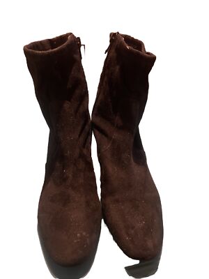 Unisa Brown Suede Leather Heeled Boots