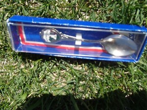 NIB Vintage Attic Find Collector Miniature State Spoon New Hampshire Green White