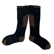 Copper Joint Wide Calf Infused Compression Socks for Women  Men Size 2XL Black