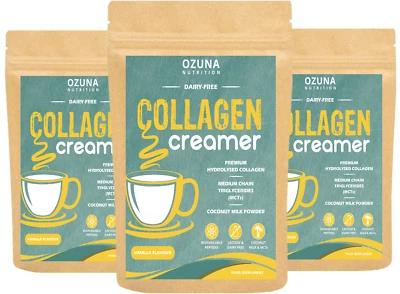 OZUNA NUTRITION COLLAGEN COFFEE CREAMER KETO & PALEO - DAIRY & LACTOSE FREE | WITH MCT POWDER