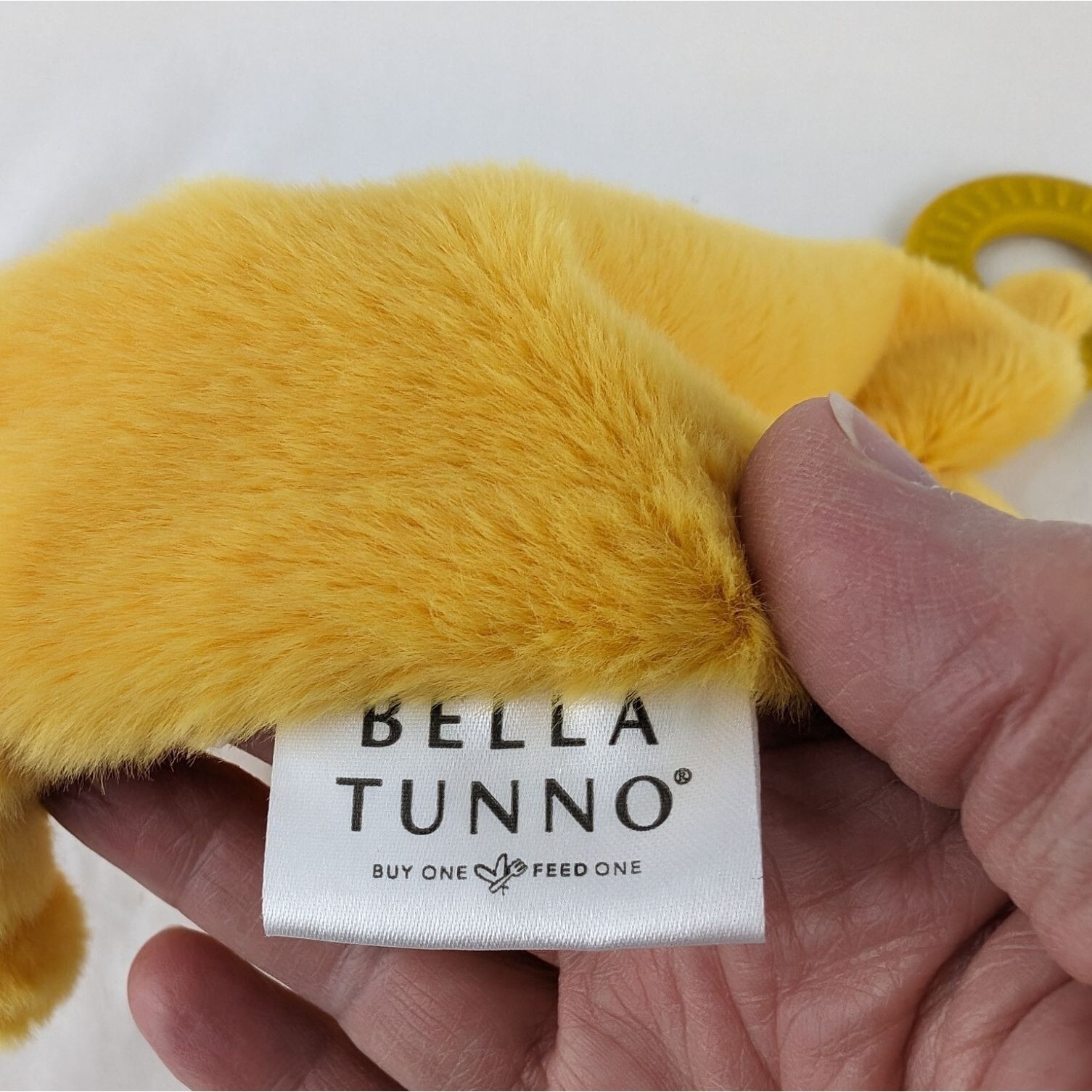 Bella Tunno Orange Giraffe Lovey Baby Security Blanket Teething Rings Rattle