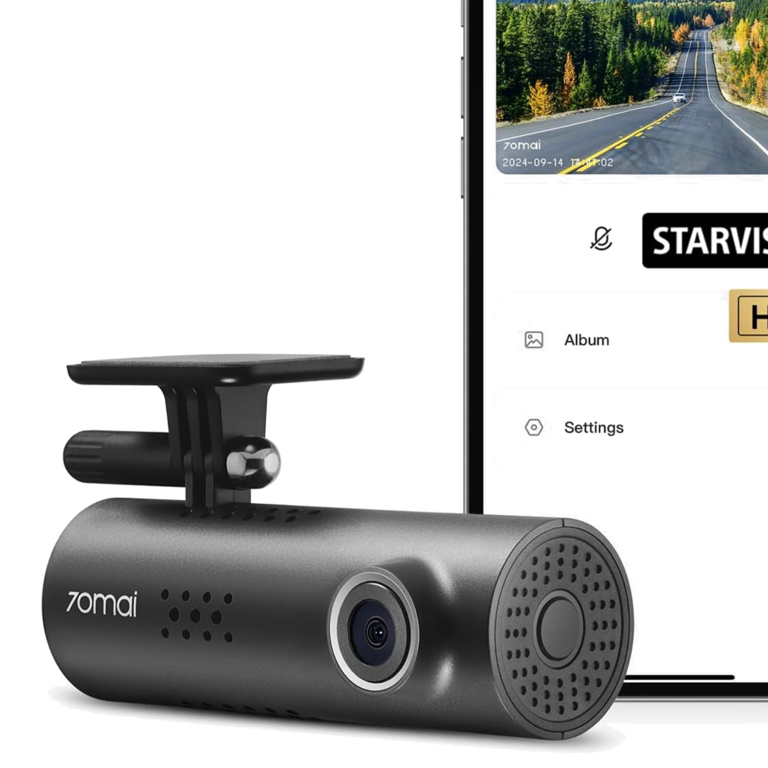 Seamless Dash Cam with WiFi, Parking Monitor & Time-Lapse Technology