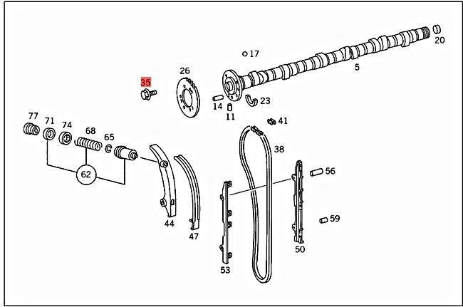 Genuine MERCEDES Camshaft gear to camshaft Screw 1039900022 | eBay
