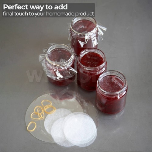 Jam Pot Covers 1lb 2lb Jar Preserves Pack 24 Wax Discs, Plus Labels