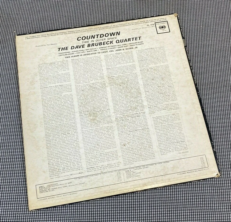 DAVE BRUBECK - COUNTDOWN TIME IN OUTER SPACE - 1962,MONO,6EYE VINYL LP (TB-317) — 第 3/3 张图片