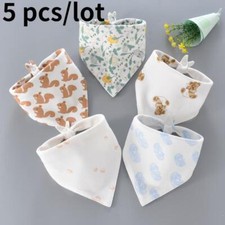 Baby Bibs Triangle Double Cotton Bibs Cartoon Print Saliva Towel Baby Boys Girls