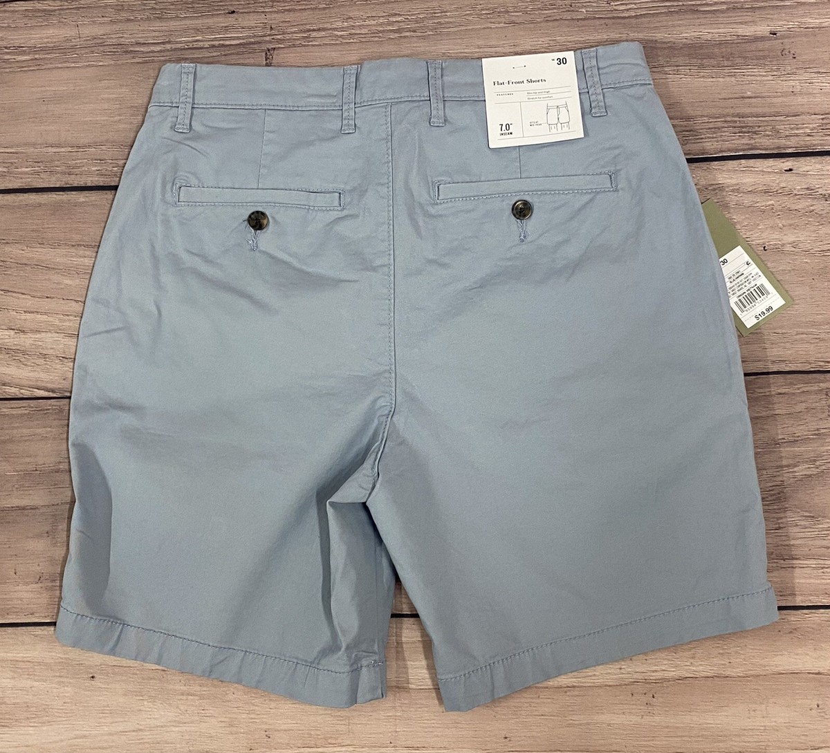 Short Chino Goodfellow & Co Homme - Taille 38 - Kaki - Entrejambe 9" - Plat Devant