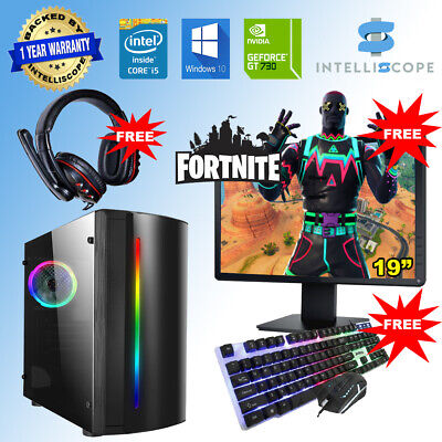 Fast Gaming PC Computer Bundle Intel Quad Core i5 16GB 1TB Windows 10 2GB  GT730