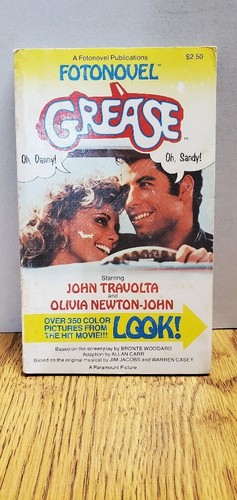 GREASE Fotonovel Movie Tie-In 1978 John Travolta Olivia Newton-John Paperback