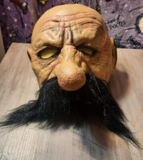 Vintage Don Post Rubber Halloween Mask 1999 2000 Studios Mustache Man Nose Bald