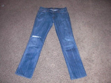 7 FOR ALL MANKIND blue cotton blend made USA Distressed Hefner Jeans 31x32