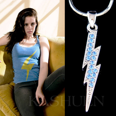 ~Lightning Bolt made with Swarovski Crystal Kristen Stewart Thunderbolt  Necklace