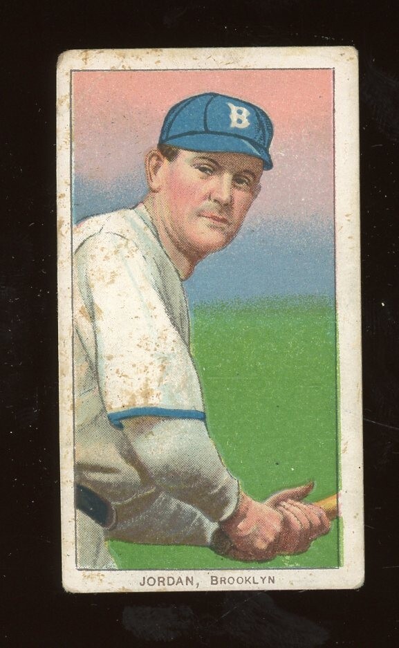 1909 T206 Baseball #242 Tim Jordan (Brookyn-Batting) Polar Bear VG *e1