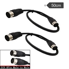 2X 0.5m MIDI DIN 8 Pin Cable Male to Male DIN Plug Instrument Converter Adapter