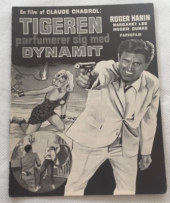 Le Tigre se parfume à la dynamite Roger Hanin Vintage 1965 Danish Movie Program