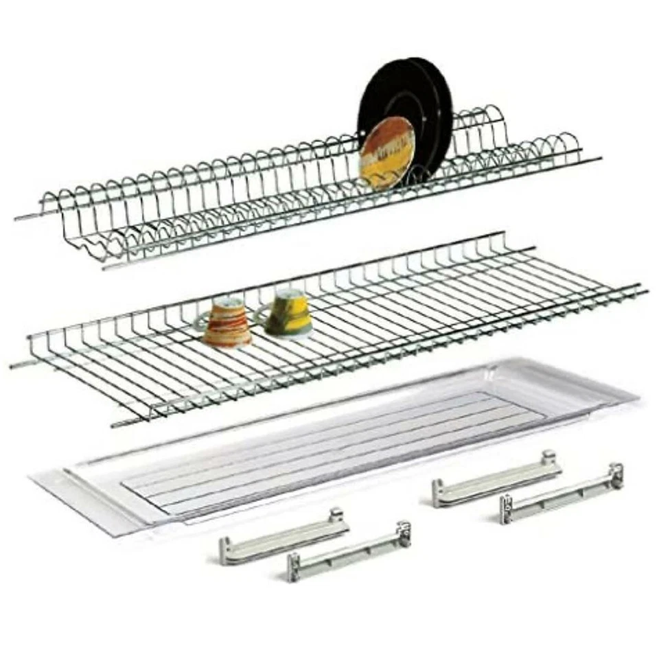 SCOLAPIATTI 76CM CON GOCCIOLATOIO E STAFFE DI MONTAGGIO RASTRELLIERA DA INCASSO - Immagine 2 di 2