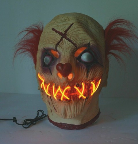 Scary Halloween Clown Mask Evil Easy Costume Realistic Latex with Hair - Picture 157 of 199