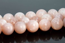 7MM Genuine Natural Dark Peach Moonstone Grade AA Round Loose Beads