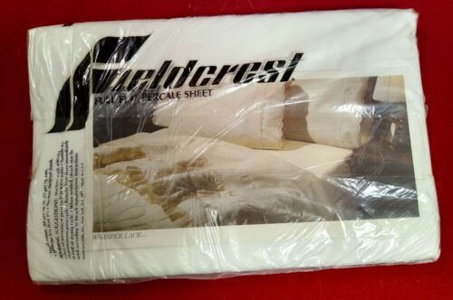 Fieldcrest bügelfreies Perkal 81 x 96 Zoll komplettes flaches Blatt Stoff Flüsterspitze NEU - Bild 2 von 2