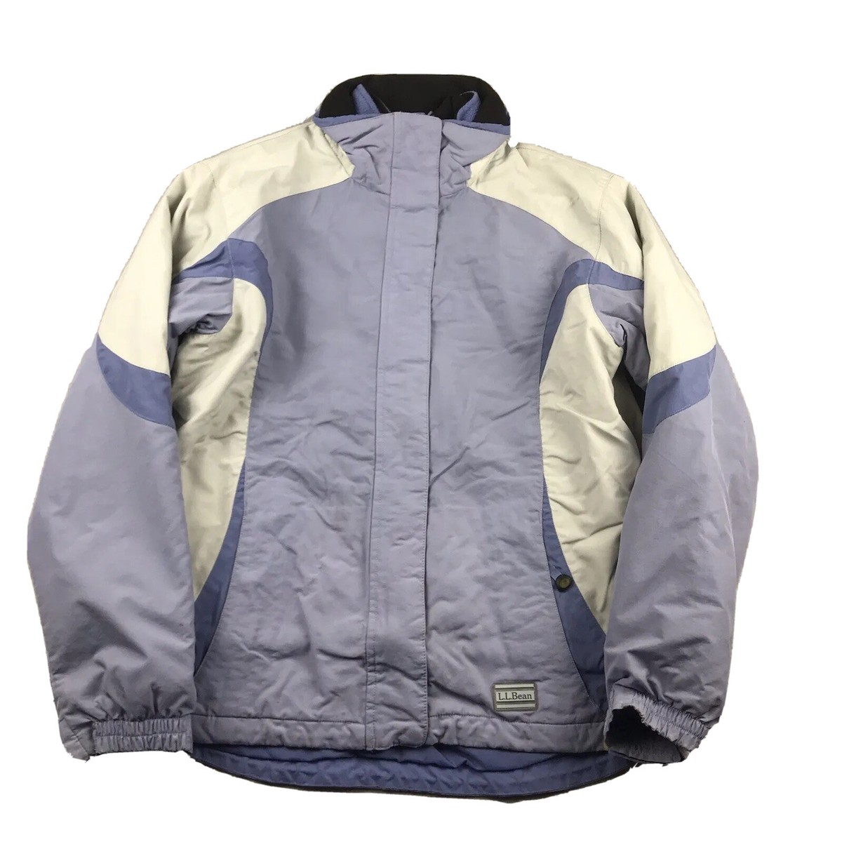 LL Bean Jacket Women Small Regular Purple Nylon Removable Fleece 