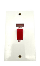 45A 2 Gang Vertical Switch COOKER SWITCH With Red Light Indicator