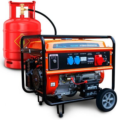 Generator LPG/GAS/BENZIN Stromgenerator 5.5kW Notstromaggregat 2x 230V+400V