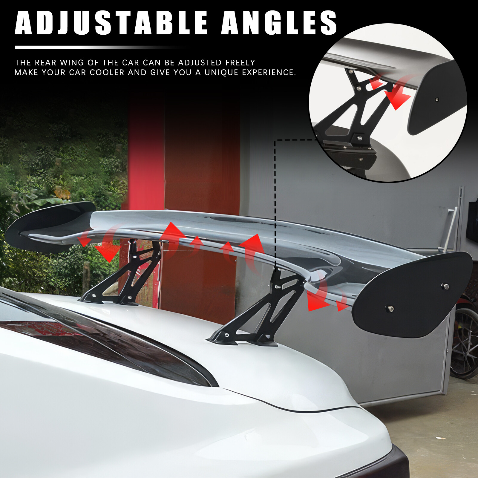For Bentley Continental GT 57" Rear Spoiler Wing Adjustable GT-Style Gloss Black