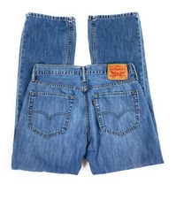 Levi's Men's 527 Slim Bootcut 100% Cotton Destroyed Western Blue Jeans 32x30