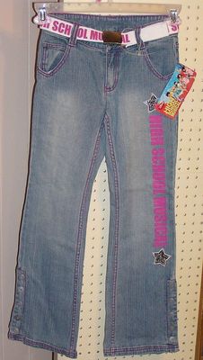NEW High School Musical Jeans Girls Kids Belt Embroidered Sequins Sz 10 Pants