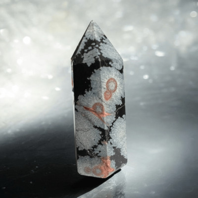 Snowflake Obsidian Crystal Tower