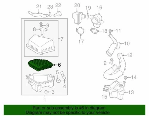 Conjunto de filtro de aire Pontiac Vibe Element genuino GM 2009-2010 88975799 Foto 2 de 2