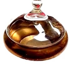 Saxton Inc California Copper Covered Dish Glass Lid Mid Century Modern Mcm As-is