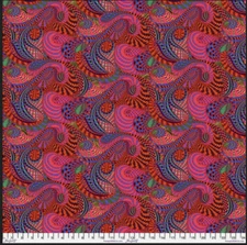 Free Spirit Adrienne Leban BioGeo 3 Funhouse Red Cotton Fabric By The Yard