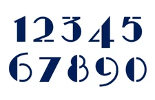 ART DECO 20s Numbers Stencil - 2 Inch Vintage Font Address House Sheet S928-810