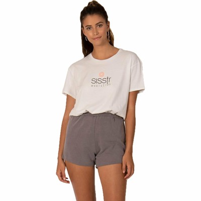 SISSTR EVOLUTION - Womens Stacked T-Shirt - White - Casual Short Sleeve Tee