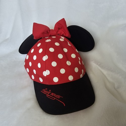 Walt Disney World Minnie Mouse Ears Polka Dot Girls Youth Baseball Hat Cap Red - Picture 3 of 7