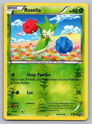 Pokemon TCG Flashfire Roselia #8 Reverse Holo
