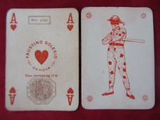 1946 ITALIAN SINGLE PLAYING CARD JOKER SOLESIO GENOVA RED JOKER JOLLY