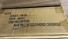 Cuisine-Cookware, Inc. Blue Willow 5 Quart Stainless Covered Casserole New 