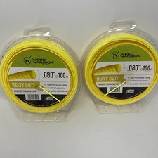 Lot of (2) WEED WARRIOR Heavy Duty CrImped Trimmer Line .080” Diameter x 100' ft