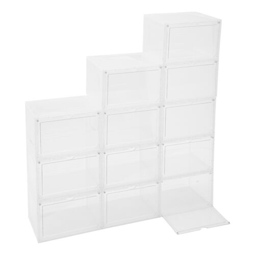 12 Stück Acryl stapelbare Schuhkartons Schuhvitrinen groß Aufbewahrungsschrank - Bild 13 von 15